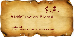 Vidákovics Placid névjegykártya